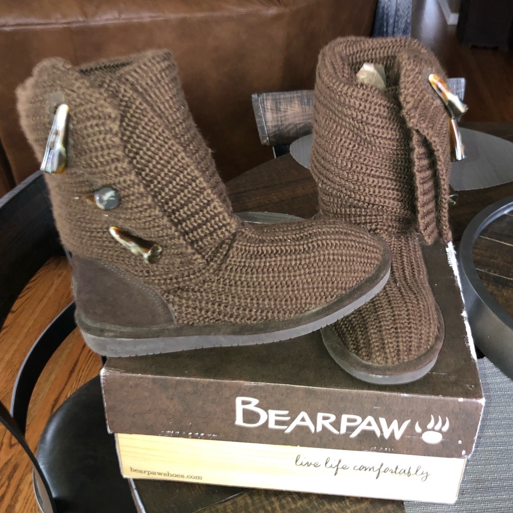 BearPaw boots knit tall fold over Sz 8